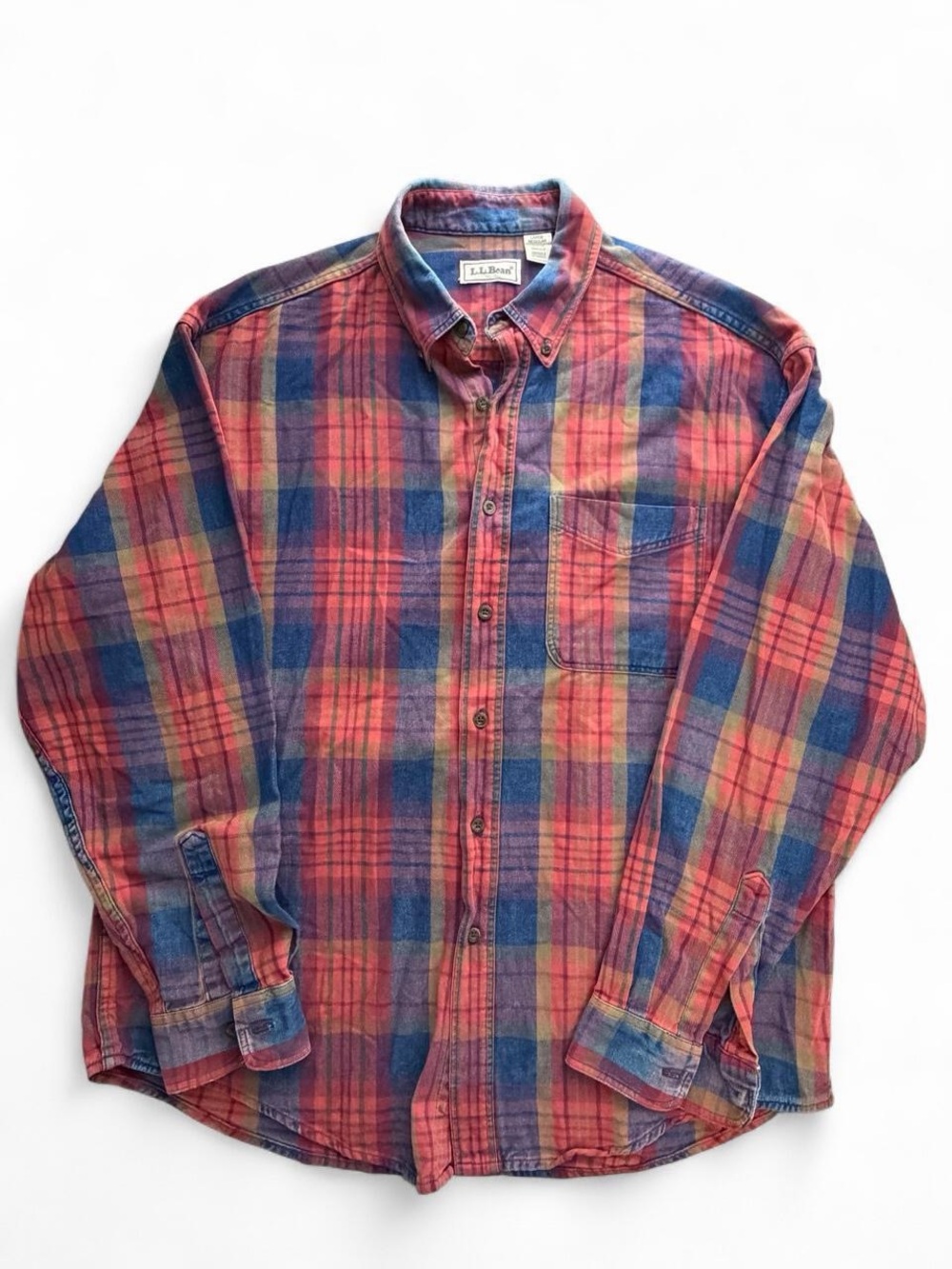 L.L. Bean Vintage Earth Tone Plaid Shirt Men’s Large Regular Gorpcore
